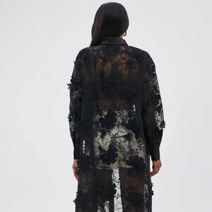 NWT New AKIRA Amaria Long Lace Button-Up Shirt, 2X